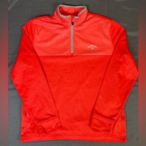 Callaway Men’s Quarter Zip Golf Pullover Red Size Large Fleece Performance